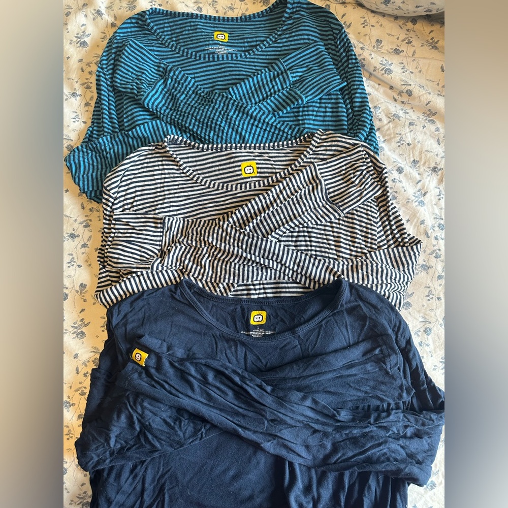 Set of 3 women’s large WonderWink under scrub long sleeve.